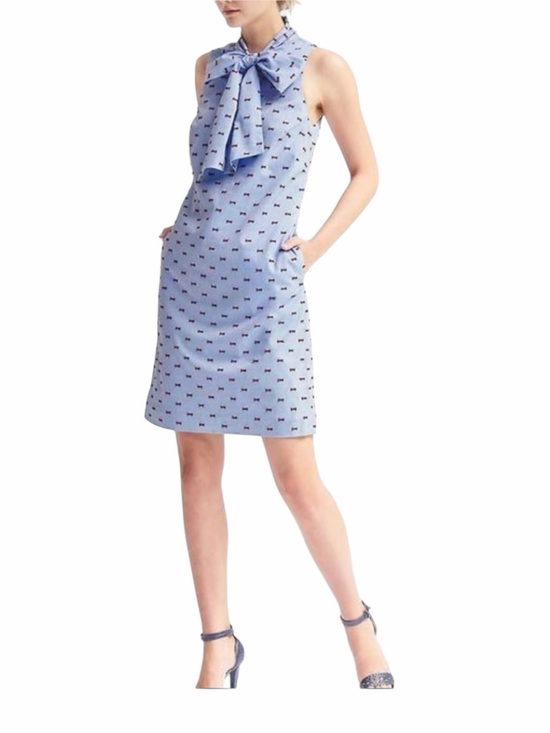 Banana Republic Dresses & Skirts - New Banana Republic bow tie sleeveless light Bleu Dress plus Size 14